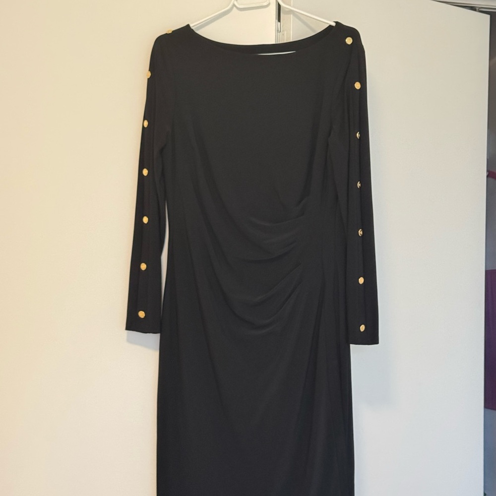 Elegant Black Ralph Lauren Dress with Gold Accents
